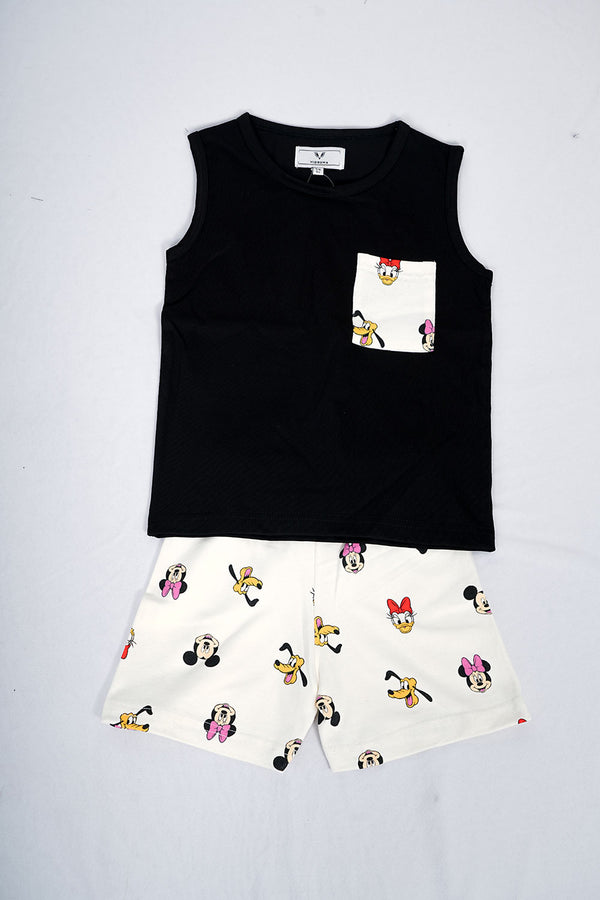 Kids Tank & Shorts Set – Cartoon Pocket Style